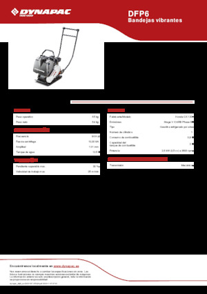 Single Direction Vibratory Plate Compactors Dynapac DFP6