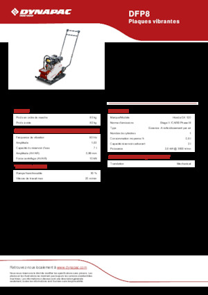 Single Direction Vibratory Plate Compactors Dynapac DFP8