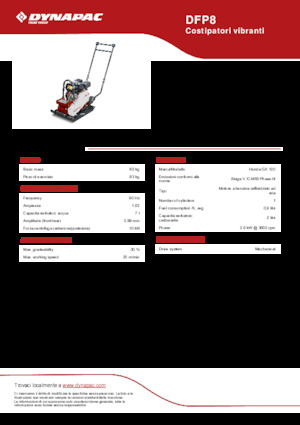 Single Direction Vibratory Plate Compactors Dynapac DFP8