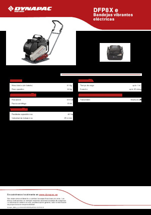 Single Direction Vibratory Plate Compactors Dynapac DFP8X e