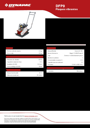 Single Direction Vibratory Plate Compactors Dynapac DFP9
