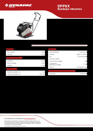 Single Direction Vibratory Plate Compactors Dynapac DFP9X