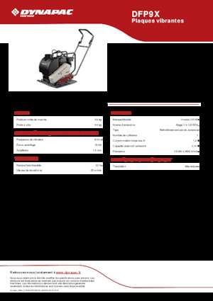 Single Direction Vibratory Plate Compactors Dynapac DFP9X