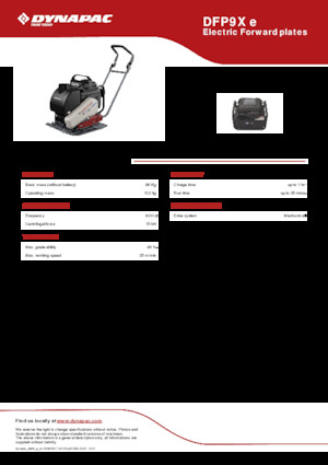 Single Direction Vibratory Plate Compactors Dynapac DFP9X e