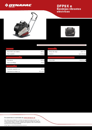 Single Direction Vibratory Plate Compactors Dynapac DFP9X e