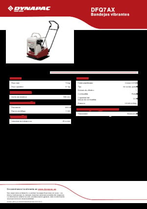 Single Direction Vibratory Plate Compactors Dynapac DFQ7AX