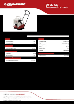Single Direction Vibratory Plate Compactors Dynapac DFQ7AX