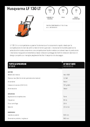 Single Direction Vibratory Plate Compactors Husqvarna LF 130 LT
