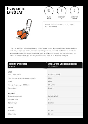 Single Direction Vibratory Plate Compactors Husqvarna LF 60 LAT