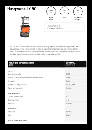 Single Direction Vibratory Plate Compactors Husqvarna LX 90