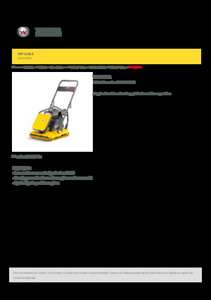 Tek Yönlü Titreşimli Plaka Sıkıştırıcıları Wacker Neuson WP1540A