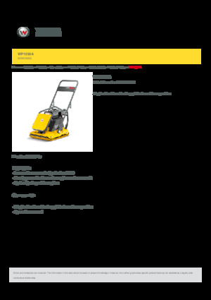 Single Direction Vibratory Plate Compactors Wacker Neuson WP1550A