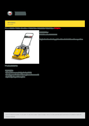 Single Direction Vibratory Plate Compactors Wacker Neuson WP1550Aw