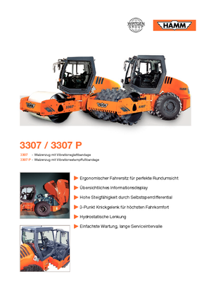 Tek silindirli makaralar Hamm 3307