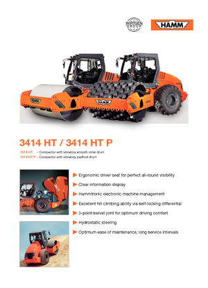 Tek silindirli makaralar Hamm 3414 HT-P