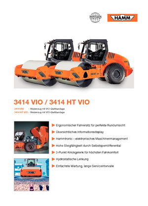 Tek silindirli makaralar Hamm 3414 VIO