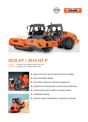 Tek silindirli makaralar Hamm 3516 HT-P