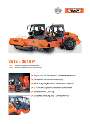 Tek silindirli makaralar Hamm 3518 P