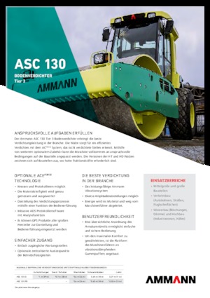 Tek silindirli makaralar Ammann ASC 130 HDPD
