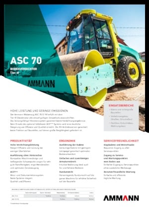 Tek silindirli makaralar Ammann ASC 70 PD