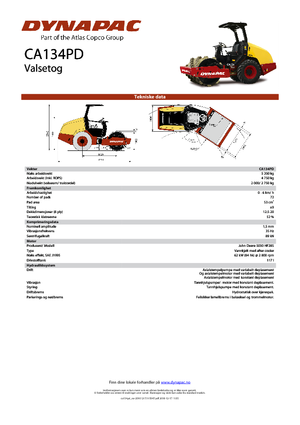Single-drum Rollers Dynapac CA 134 PD