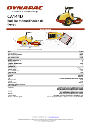 Tek silindirli makaralar Dynapac CA 144 D