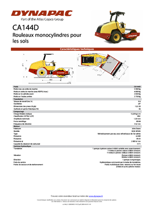 Tek silindirli makaralar Dynapac CA 144 D