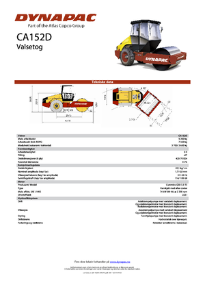 Tek silindirli makaralar Dynapac CA 152 D