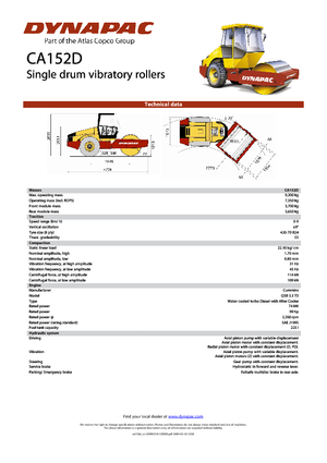 Tek silindirli makaralar Dynapac CA 152 D