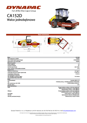 Tek silindirli makaralar Dynapac CA 152 D