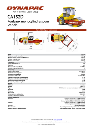 Tek silindirli makaralar Dynapac CA 152 D