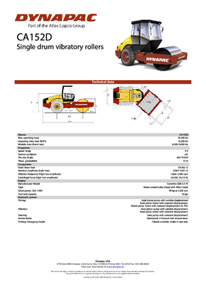 Tek silindirli makaralar Dynapac CA 152 D