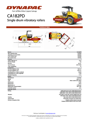 Single-drum Rollers Dynapac CA 182 PD