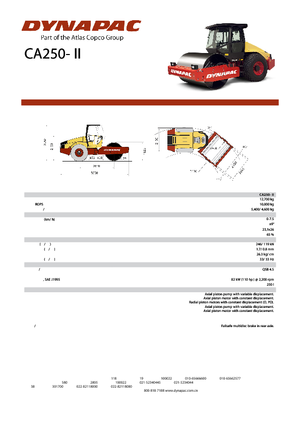 Tek silindirli makaralar Dynapac CA 250-II