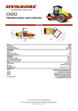Tek silindirli makaralar Dynapac CA 252