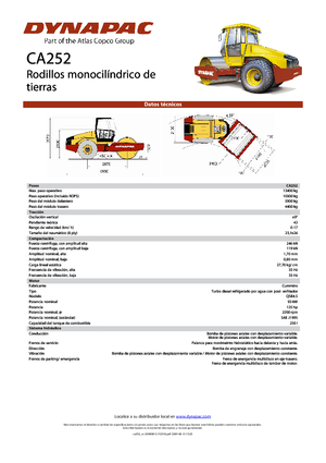 Tek silindirli makaralar Dynapac CA 252