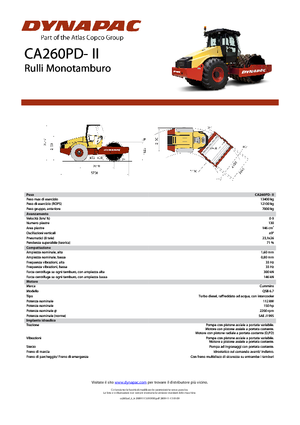 Tek silindirli makaralar Dynapac CA 260 PD-II