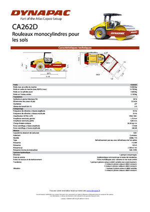 Tek silindirli makaralar Dynapac CA 262 D
