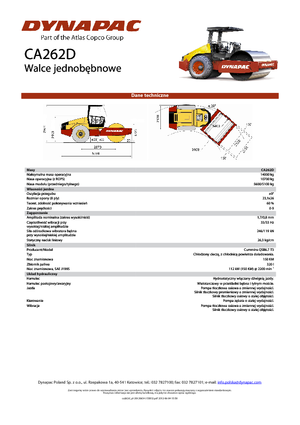 Tek silindirli makaralar Dynapac CA 262 D