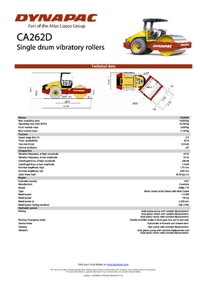 Tek silindirli makaralar Dynapac CA 262 D