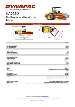 Tek silindirli makaralar Dynapac CA 262 D