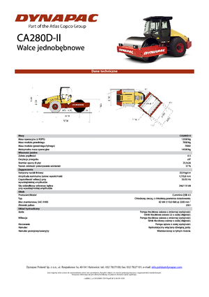 Tek silindirli makaralar Dynapac CA 280 D-II