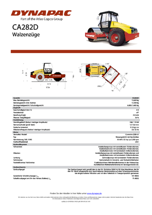Tek silindirli makaralar Dynapac CA 282 D