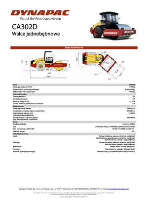 Tek silindirli makaralar Dynapac CA 302 D