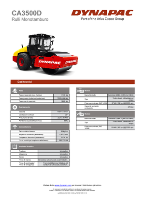 Tek silindirli makaralar Dynapac CA 3500 D