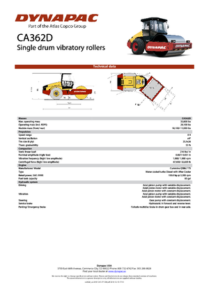 Single-drum Rollers Dynapac CA 362 D