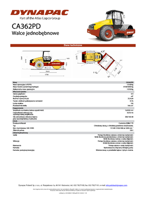 Tek silindirli makaralar Dynapac CA 362 PD