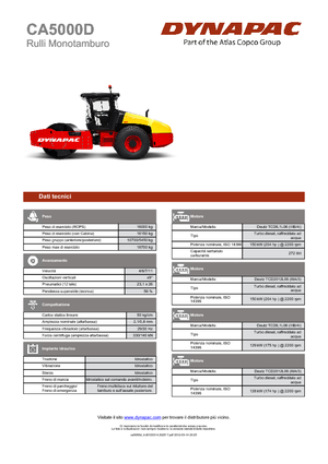 Tek silindirli makaralar Dynapac CA 5000 D