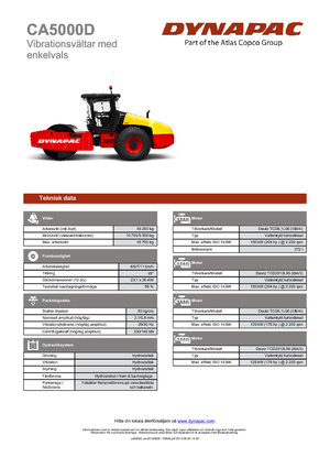 Tek silindirli makaralar Dynapac CA 5000 D
