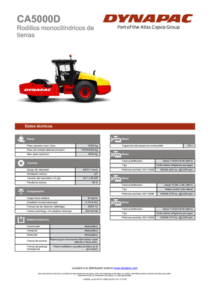 Tek silindirli makaralar Dynapac CA 5000 D